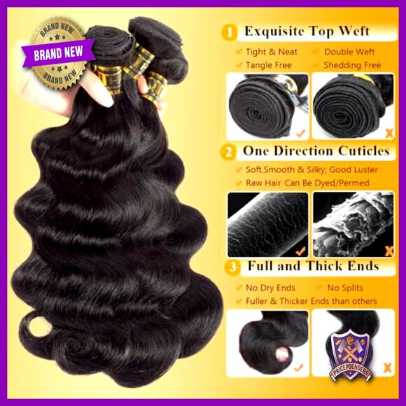 Brazilian Body Wave Human Hair Extensions 16-20\
